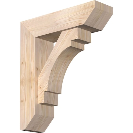 Merced Slat Smooth Bracket W/ Offset Brace, Douglas Fir, 7 1/2W X 26D X 30H